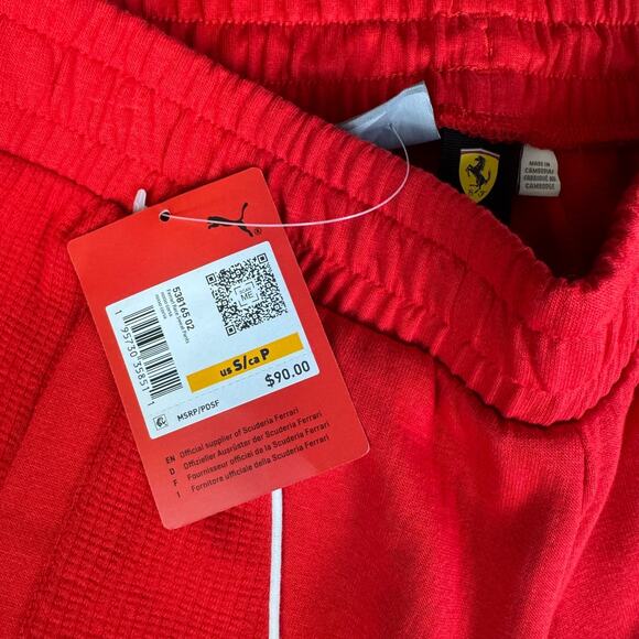 PUMA Scuderia Ferrari Race Sweatpants Red Mens Small Rosso Corsa 538165-02 NWT - Picture 6 of 9